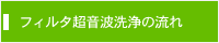 フィルタ超音波洗浄の流れ